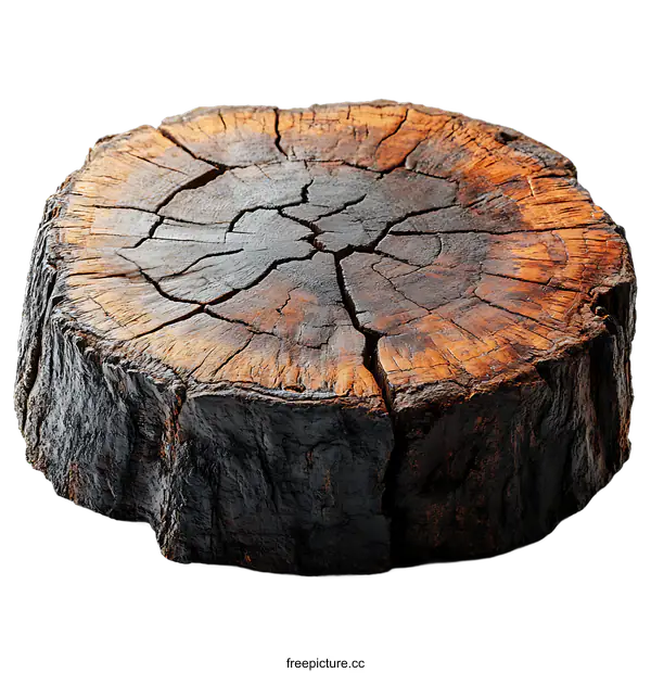[Transparent Background PNG]Vintage Wooden Tree Stump Slice
