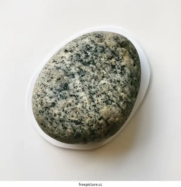 Smooth Round Grey Stone On White Background
