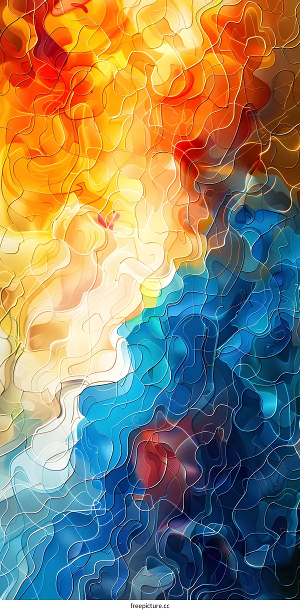 Abstract Art With Stained Glass Design