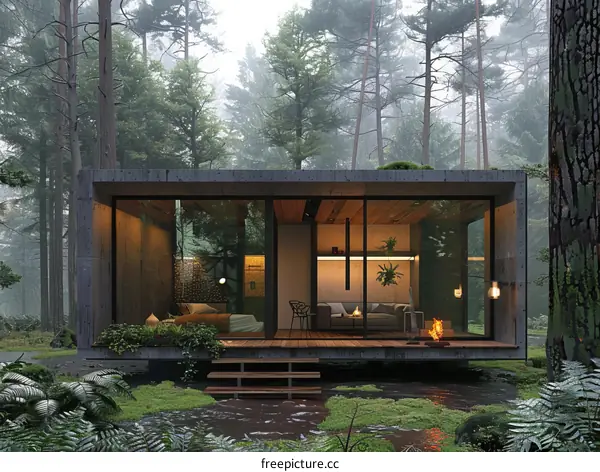 Small house in the middle of the forest