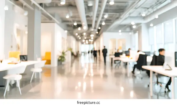 Modern Office Interior with Diverse Workers