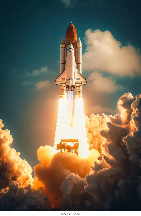 Space Shuttle Discovery launching from the Kennedy Space Center