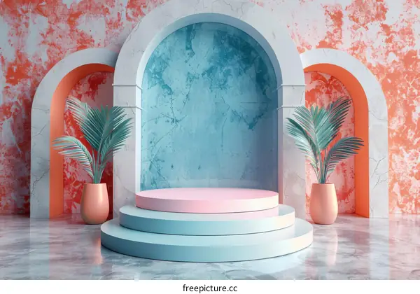 Modern Minimalist Aesthetic Display Stand with Arches