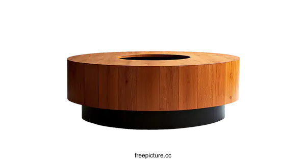 [Transparent Background PNG]Modern Round Wooden Coffee Table