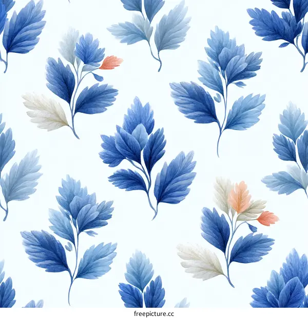 Elegant Blue and Beige Floral Pattern Design
