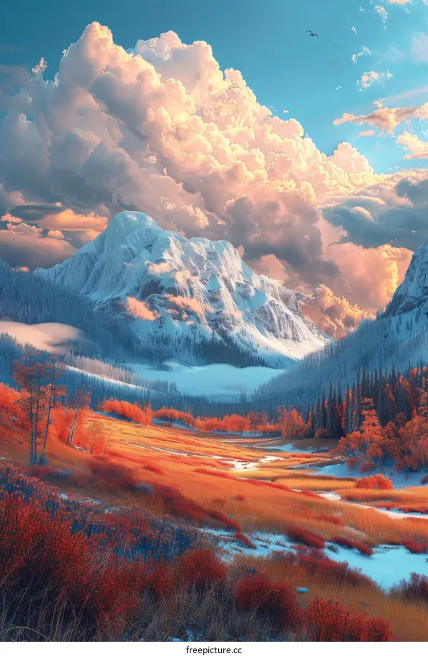 Winter Wonderland Mountain Landscape