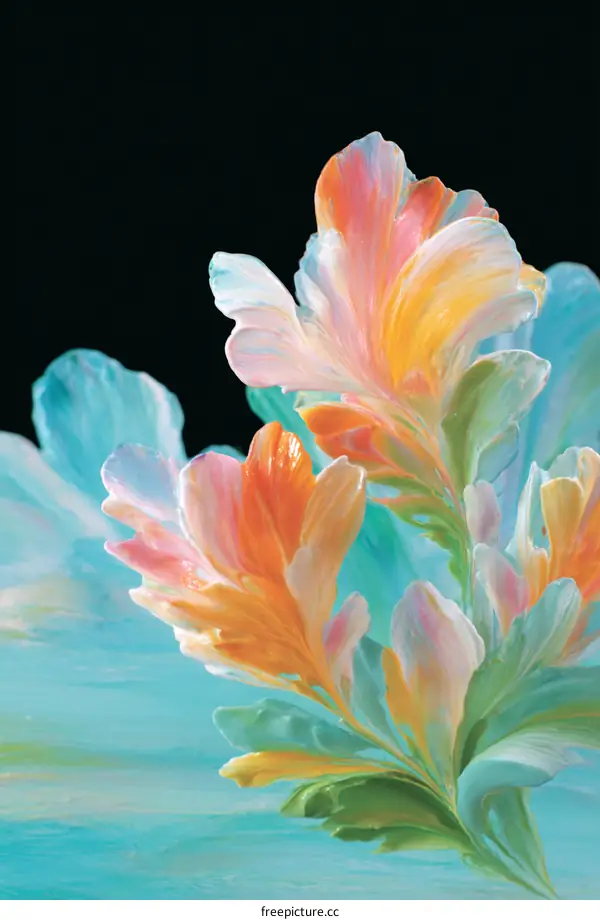 Abstract Colorful Floral Painting