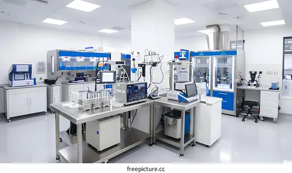 Modern Laboratory Interior With Advanced Equipment