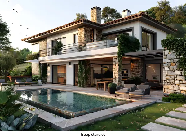 Modern villa with pool