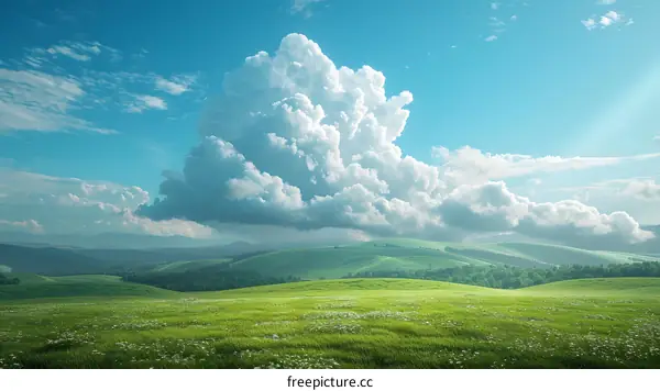 White clouds in the blue sky