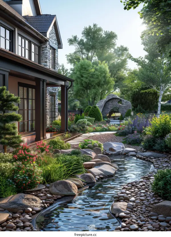 Beautiful Modern House Backyard Landscape Design