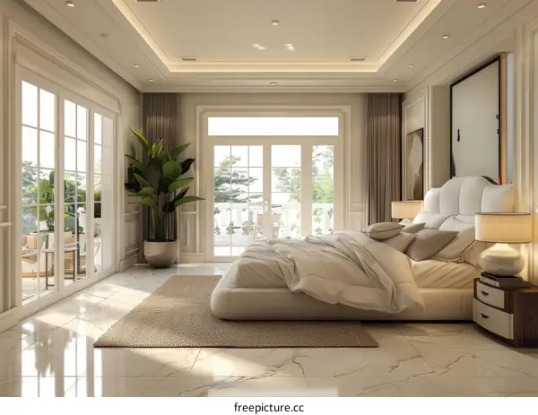 Luxury Modern Bedroom Interior Design Illustration