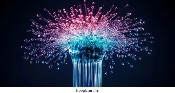 Colorful Splash of Water Droplets Abstract Art