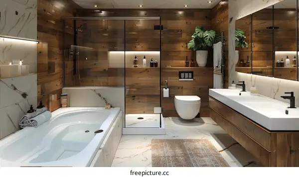 Modern Luxurious Wooden Bathroom Design