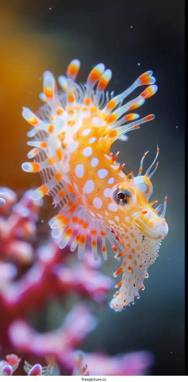 Tiny Orange and White Fish with Large Head and Long Snout