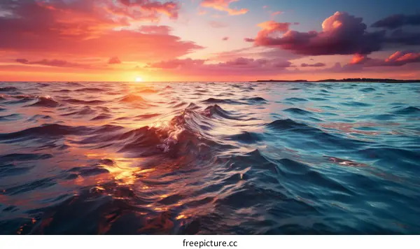 Beautiful sunset over the ocean