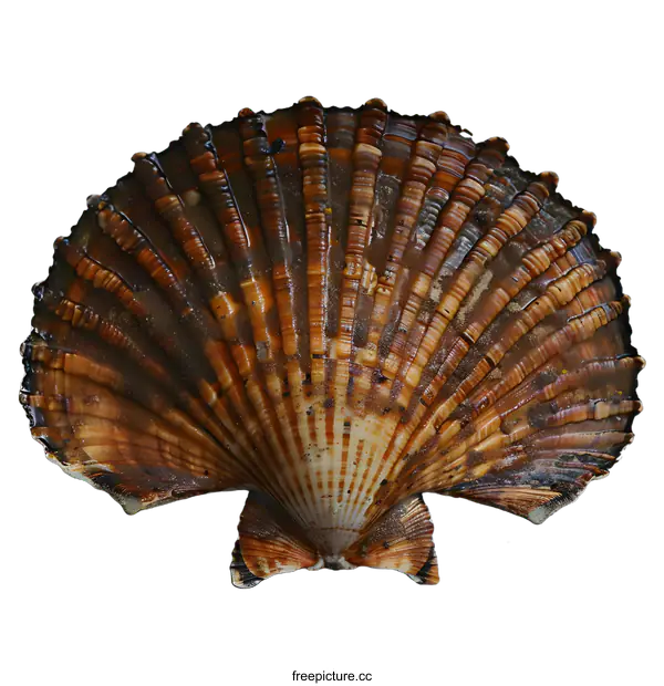 [Transparent Background PNG]Large Scallop Shell on Marble