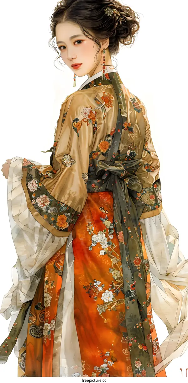 A woman in a traditional Chinese dress