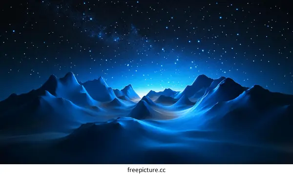 Starry Night Mountainscape Illustration