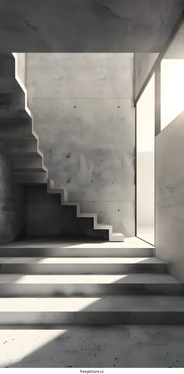 Minimalist Concrete Staircase Interior Design