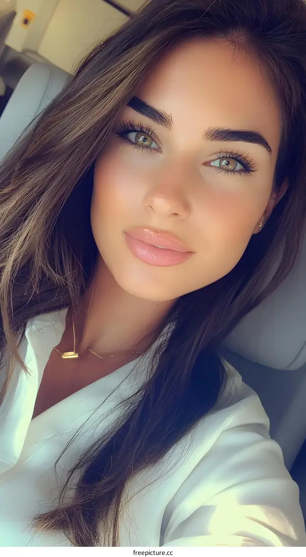 Beautiful Woman With Brown Hair and Green Eyes