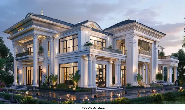Elegant Mansion Exterior Design