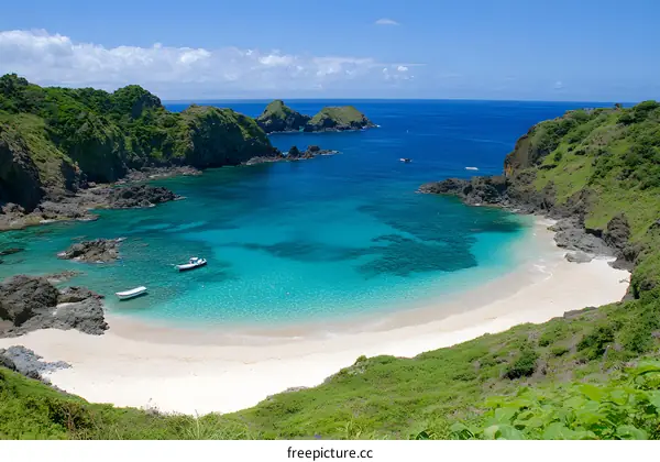 Scenic View of a Secluded Cove with Clear Turquoise Water