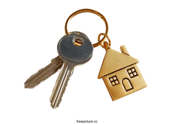 [Transparent Background PNG]House Keys and Home Keychain