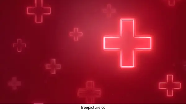 Neon Red Crosses Background Illustration