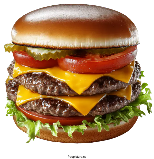 [Transparent Background PNG]Delicious Double Cheeseburger Image