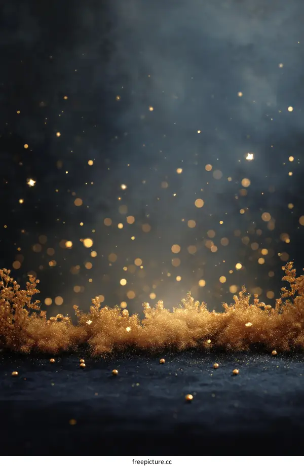 Golden Glitter Background Design with Dark Color