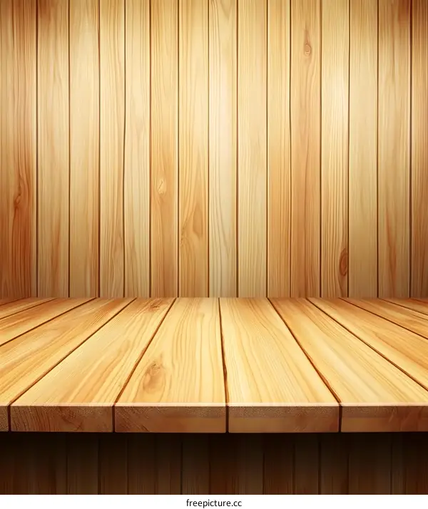 Wooden Shelf and Plank Wall Background