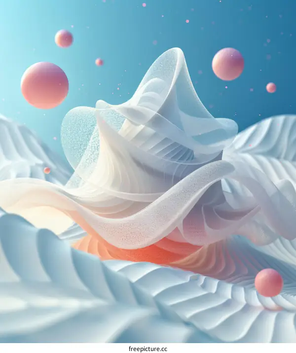 Pink and White Abstract 3D Rendering