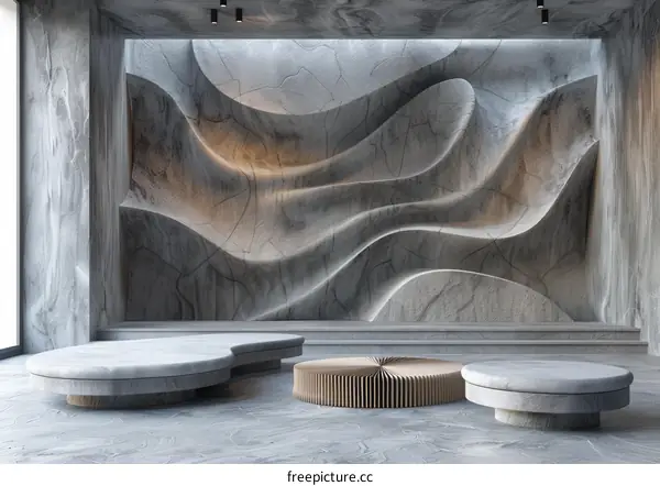 Modern Elegant Interior Design with Stone Wall