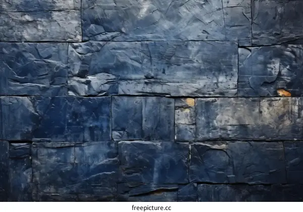 Blue stone wall texture background