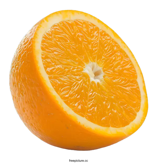 [Transparent Background PNG]Half Cut Orange Fruit  Isolated On White Background