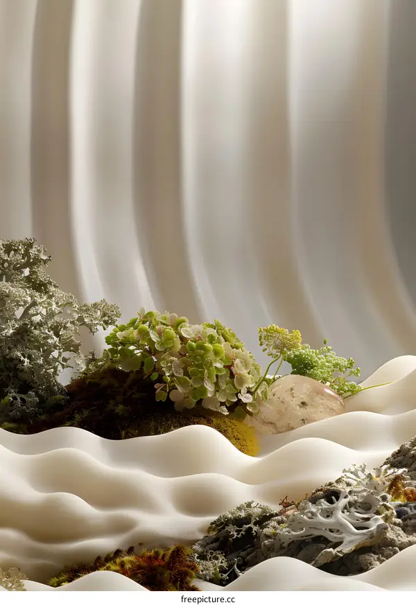 Abstract Nature Photography with White Fabric Background