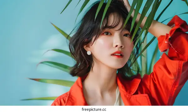 Portrait of a Young Woman with a Red Jacket