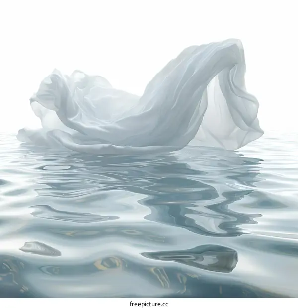White cloth floating on water surface