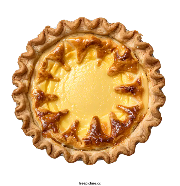 [Transparent Background PNG]top view of a custard pie