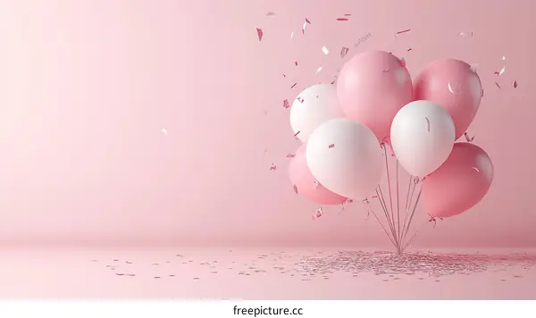 Pink Balloons Celebration Illustration