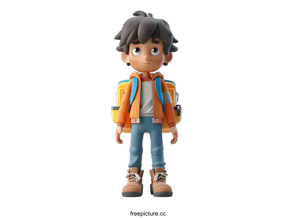 [Transparent Background PNG]3D Boy Ready for Adventure