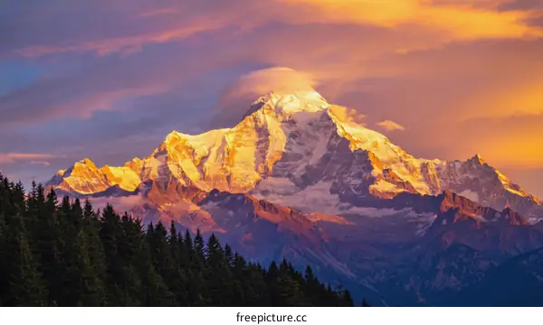 Majestic Mountain Range at Sunset