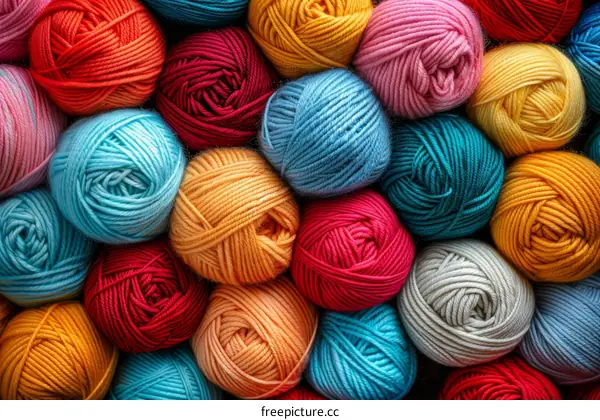 Colorful Yarn Balls Background