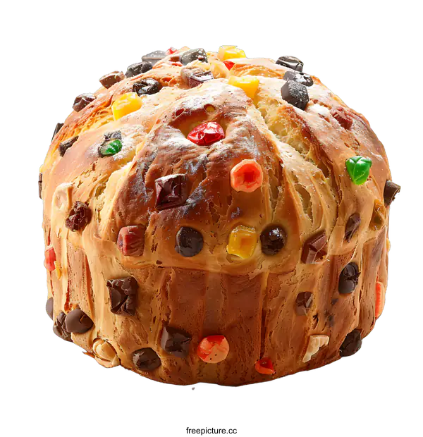 [Transparent Background PNG]Fruitcake with Candied Fruits and Nuts