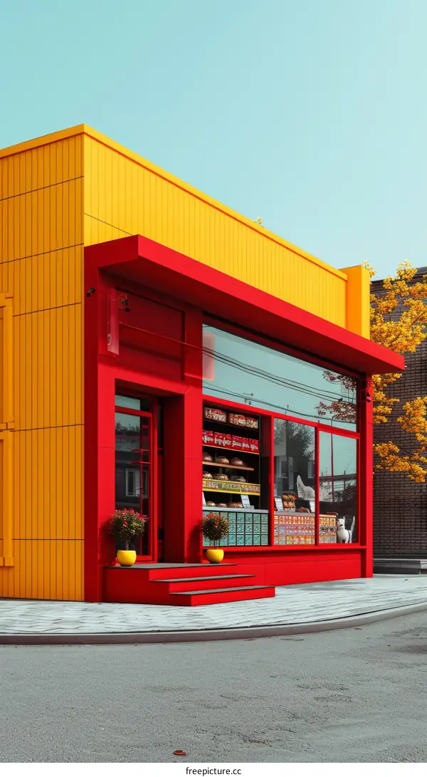 Small business storefront with large windows