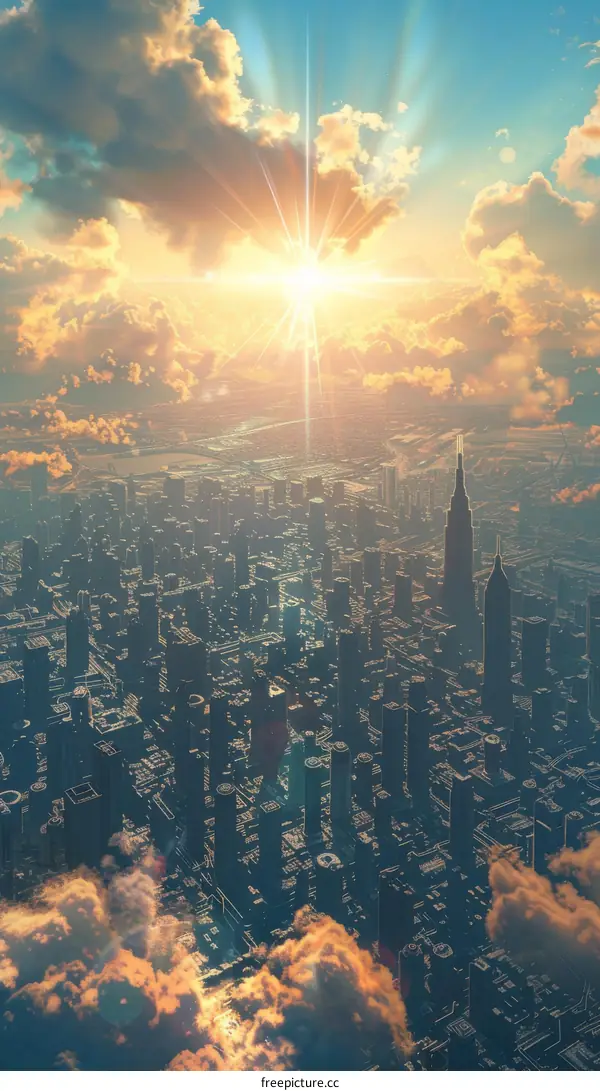 Futuristic Cityscape: A Bird's-Eye View