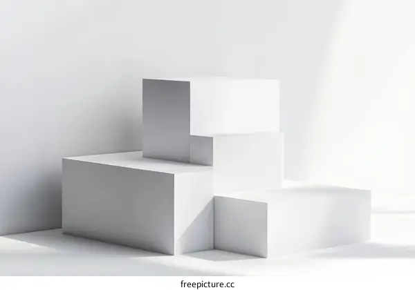 Modern Minimalist White Cube Display Podiums