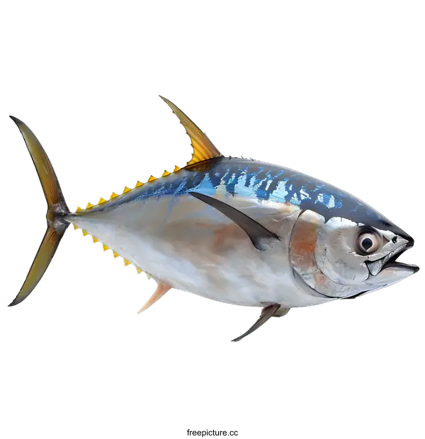 [Transparent Background PNG]A large bluefin tuna isolated on white