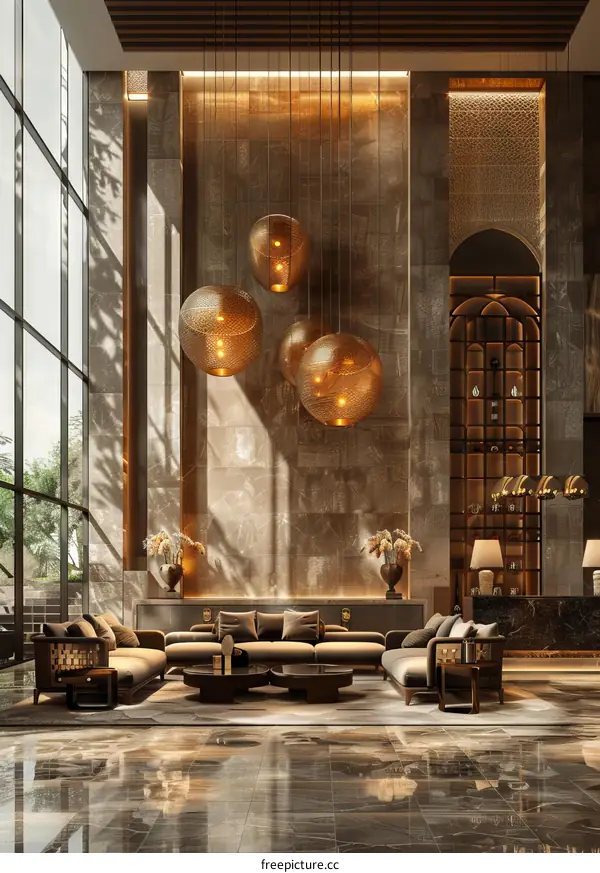 Grand Hotel Lobby with Modern Design